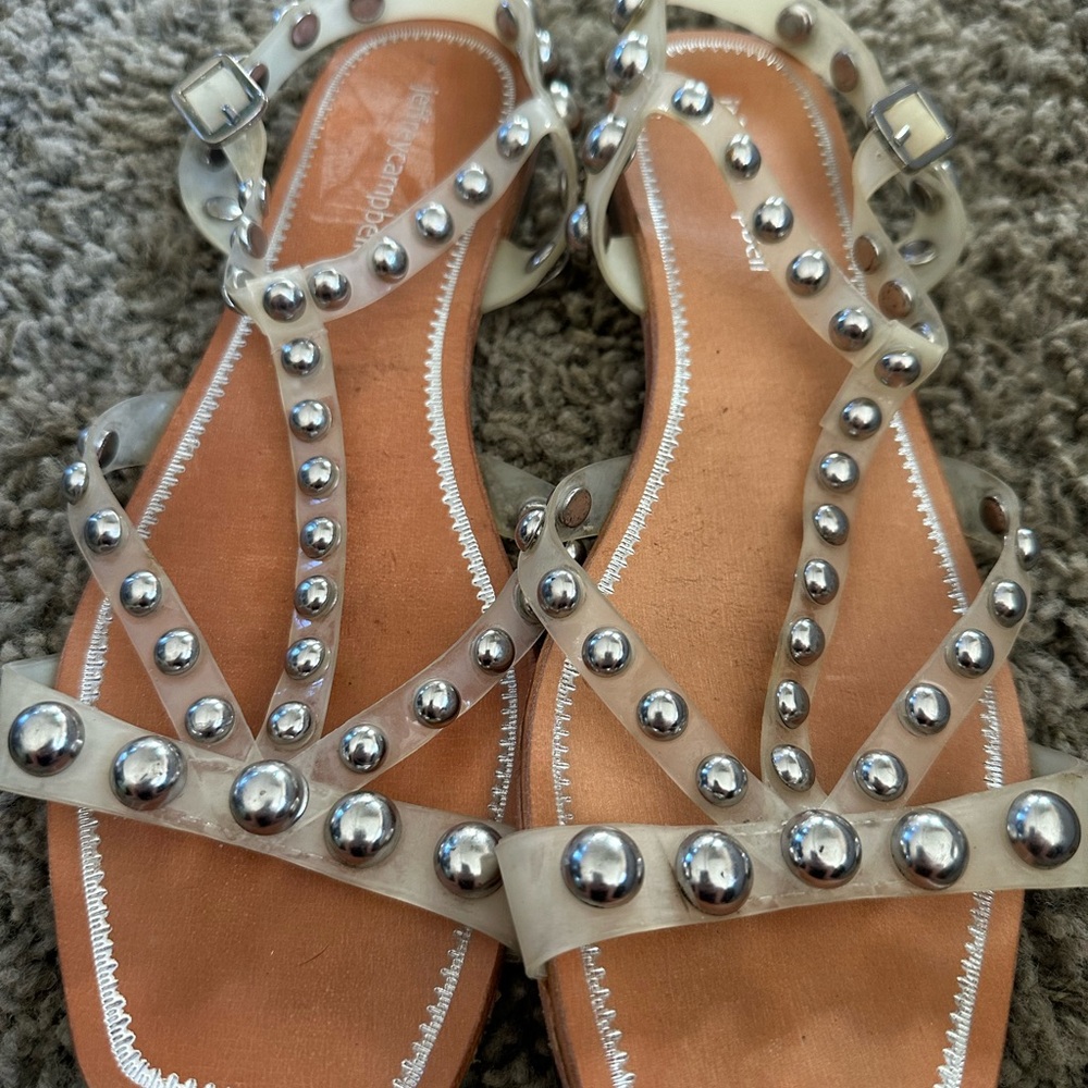 Jeffrey Campbell Silver Studded Sandals